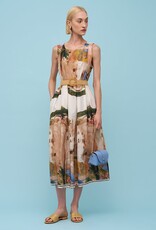 Apricot Landscape Print Dress
