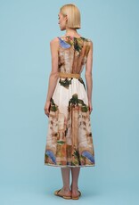 Apricot Landscape Print Dress