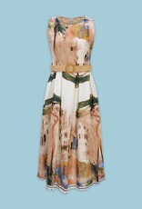 Apricot Landscape Print Dress