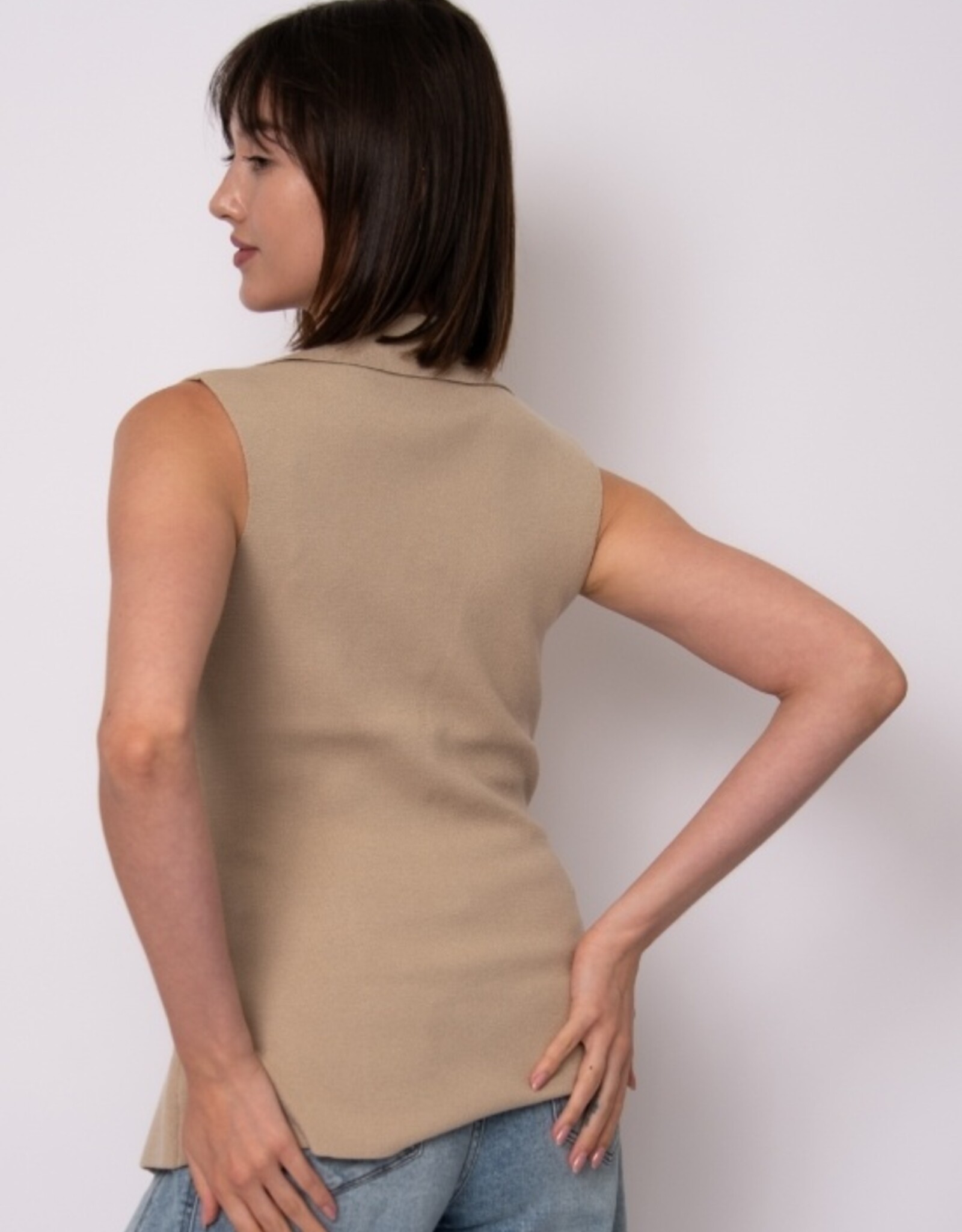 RD Style Malhalia Sleeveless Lapel Vest