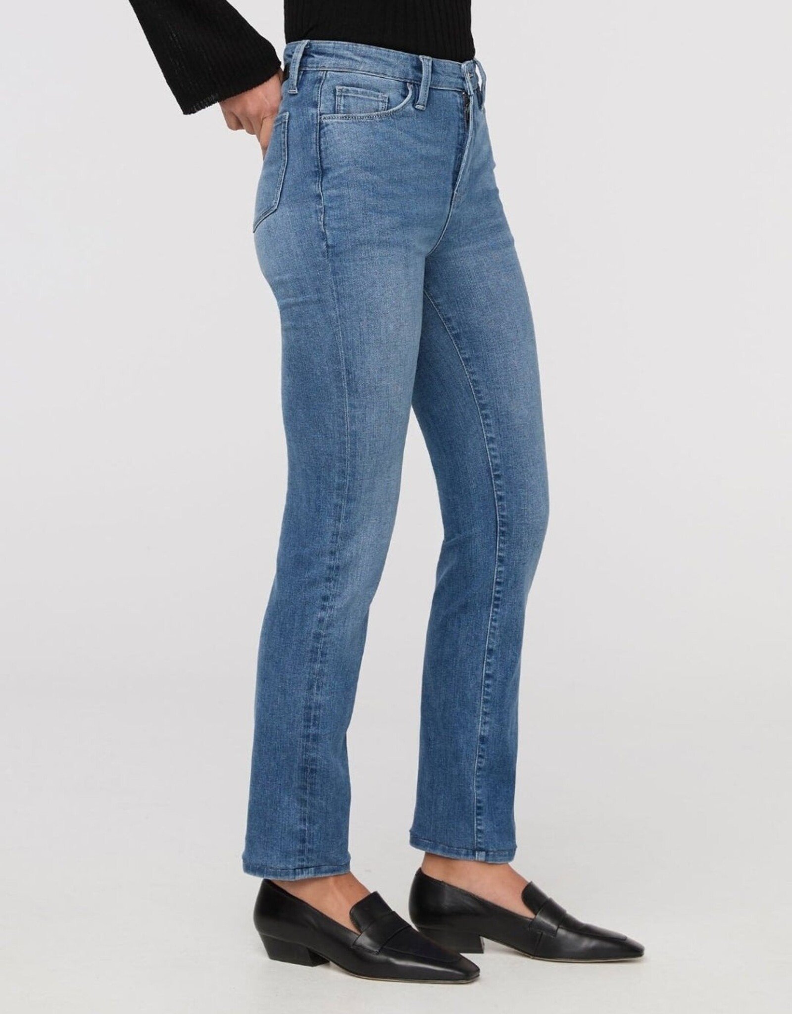 Duer No Sweat Denim - High Rise Slim Straight - London Fog