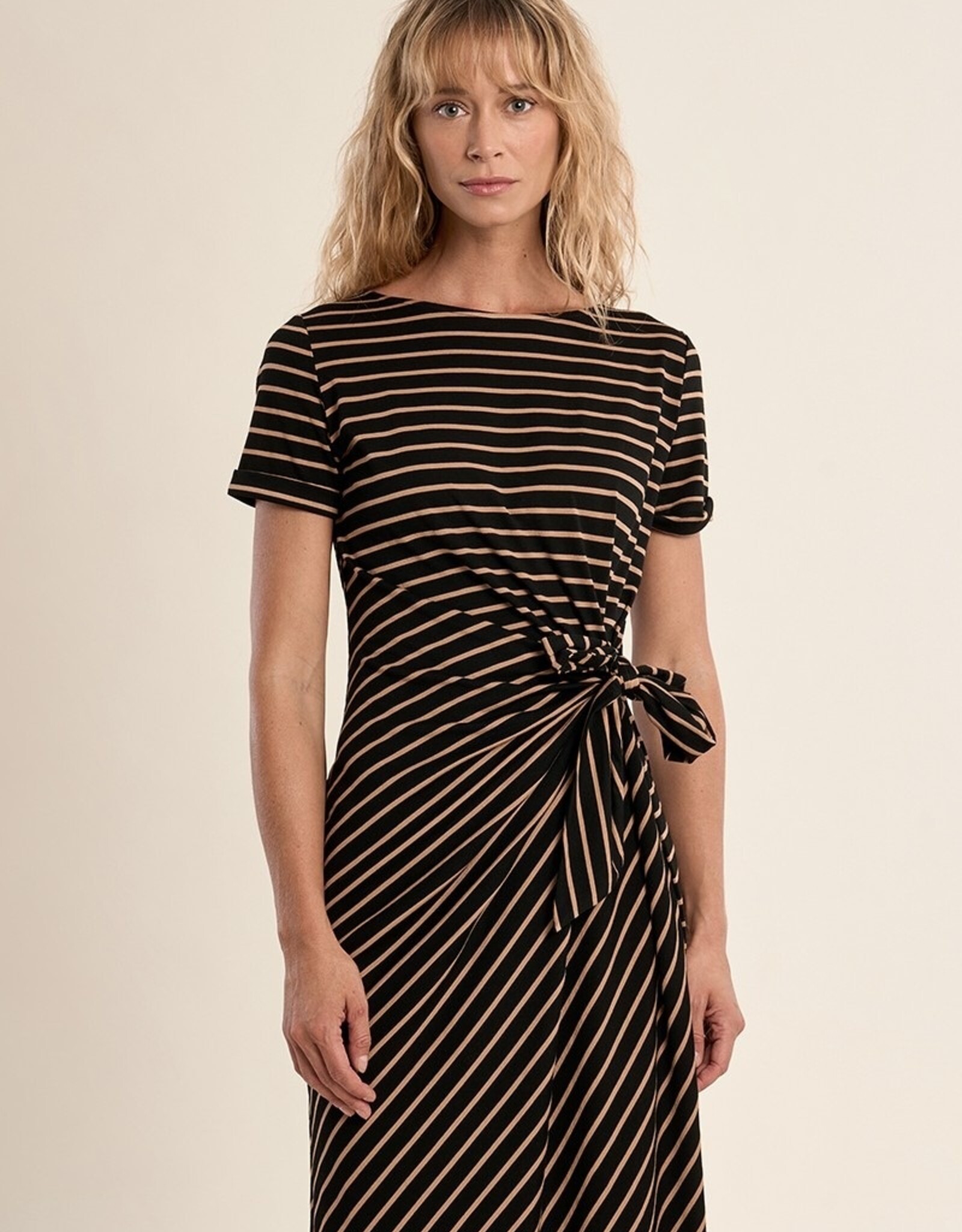 Molly Bracken Striped Wrap Dress Long