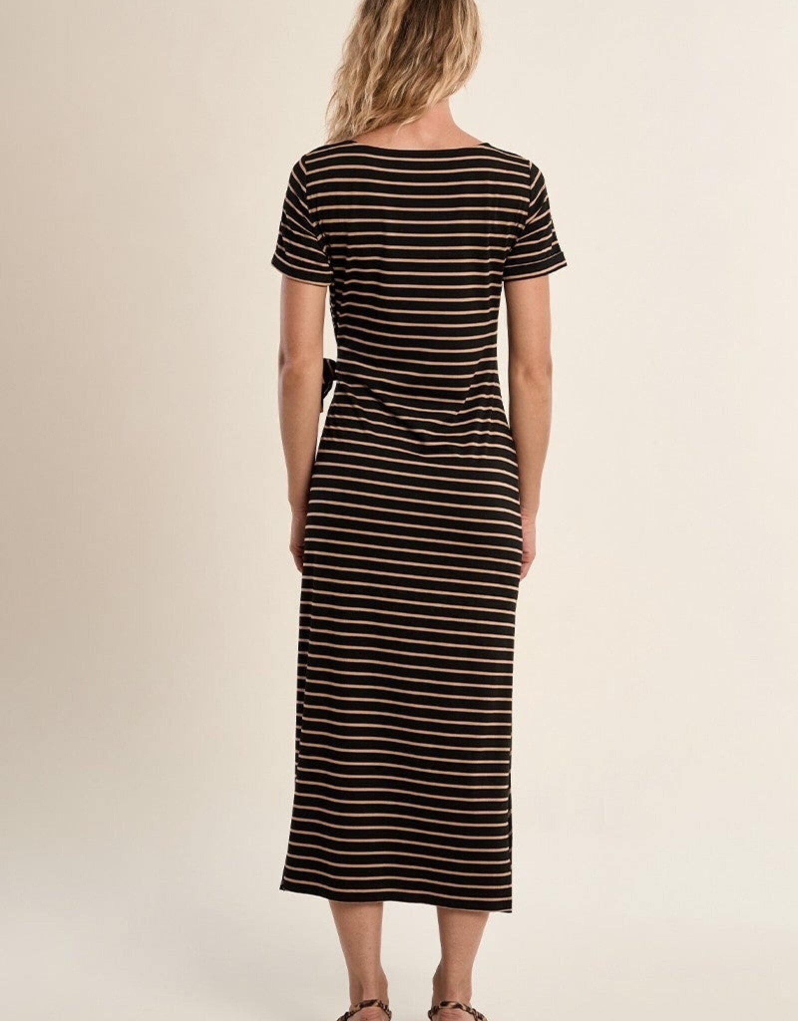 Molly Bracken Striped Wrap Dress Long