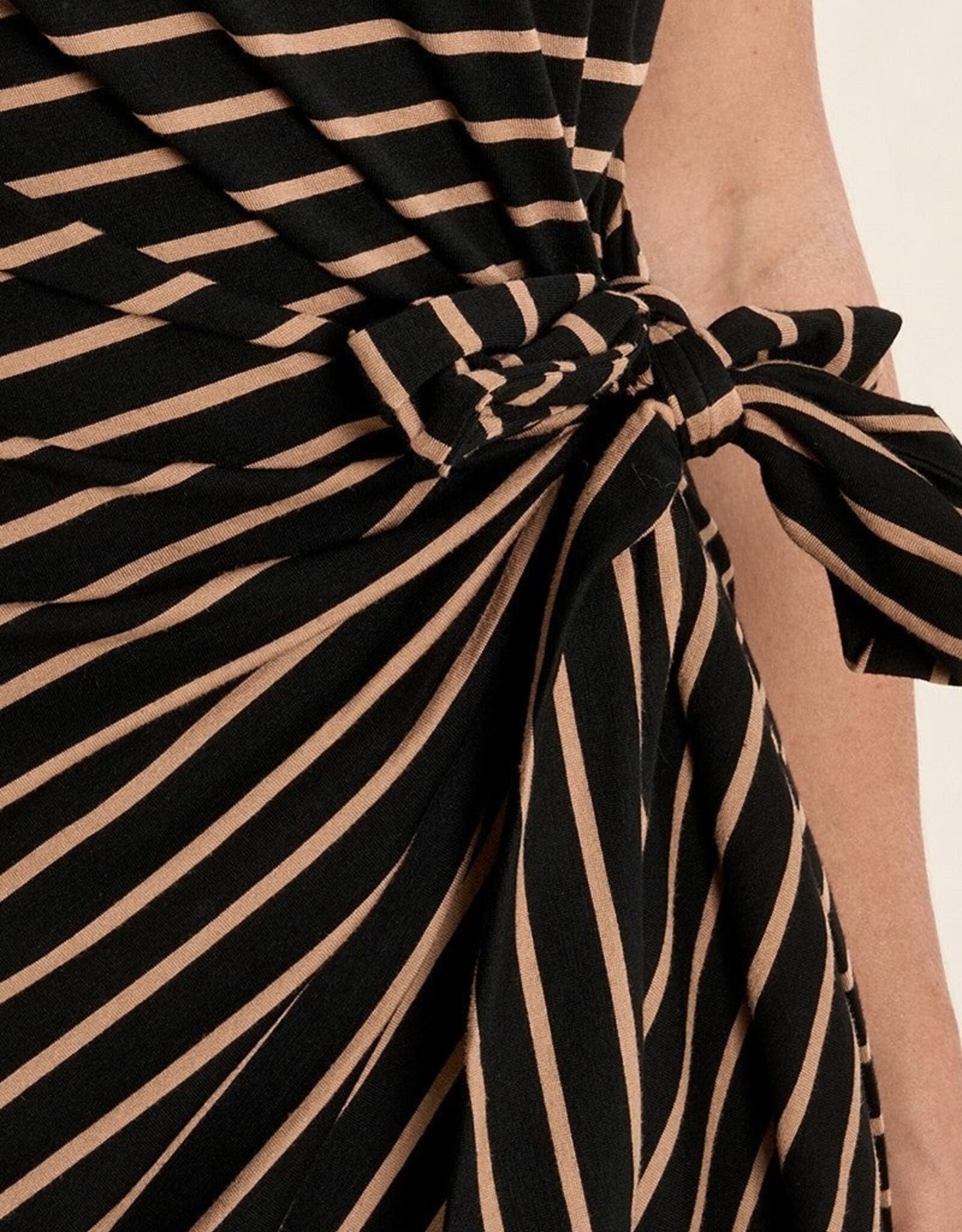Molly Bracken Striped Wrap Dress Long