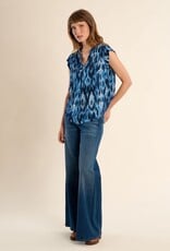 Molly Bracken Printed Henley Blouse