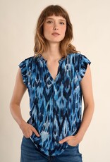 Molly Bracken Printed Henley Blouse
