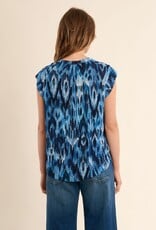 Molly Bracken Printed Henley Blouse