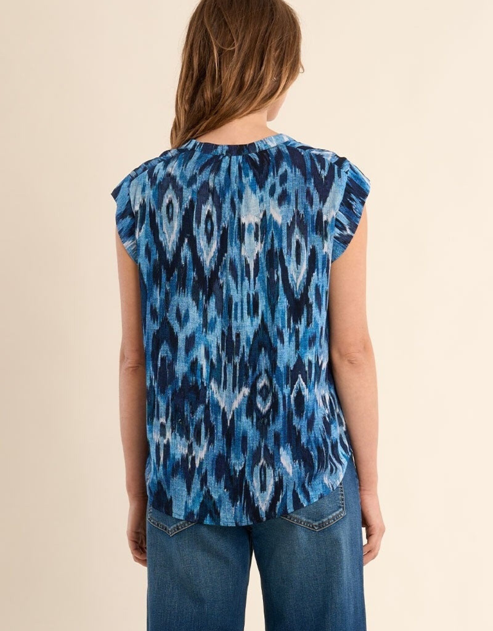 Molly Bracken Printed Henley Blouse