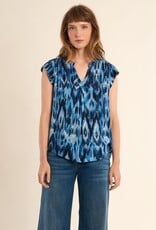 Molly Bracken Printed Henley Blouse