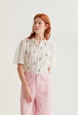 Compania Fantastica White Cherries Embroidery Blouse