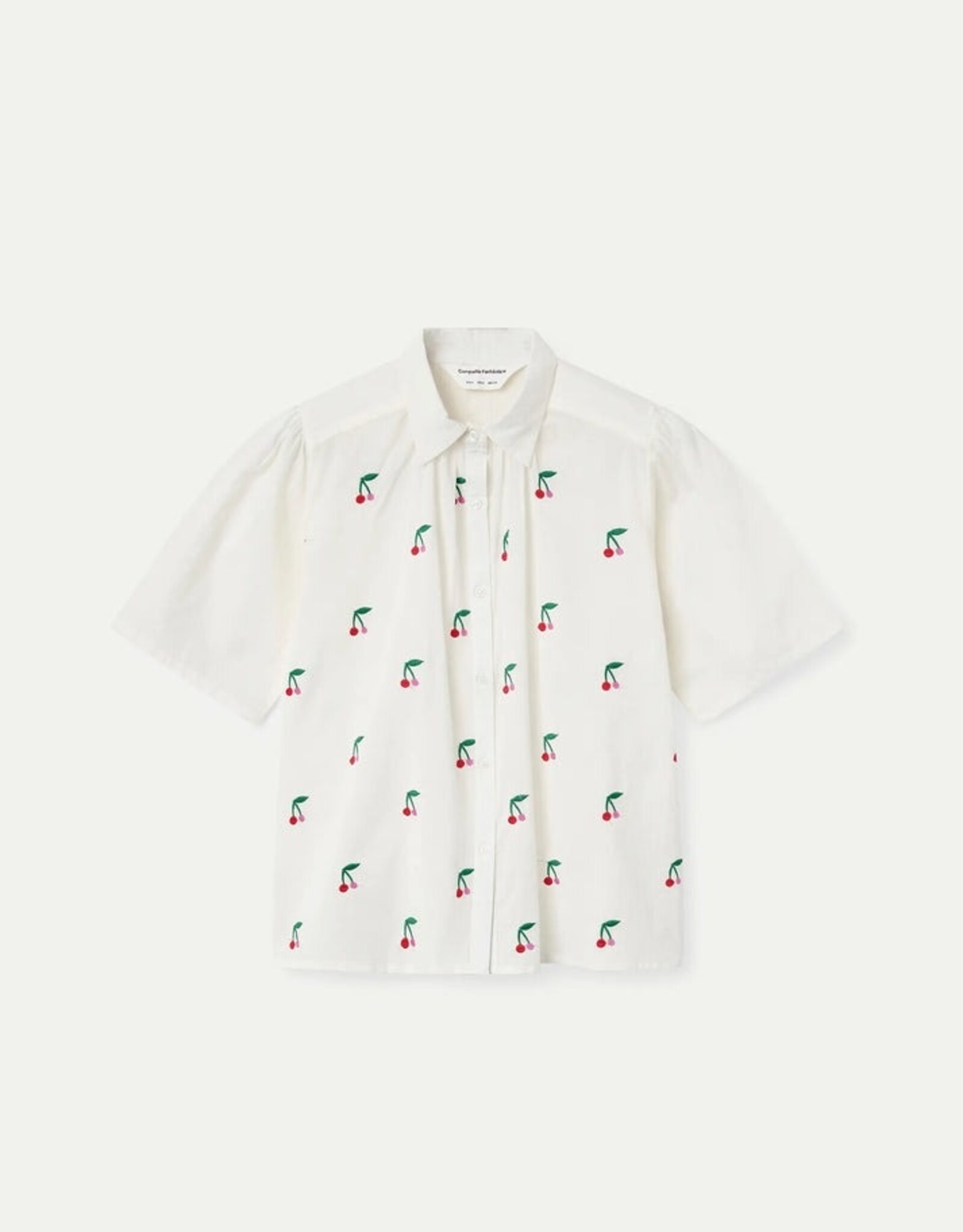 Compania Fantastica White Cherries Embroidery Blouse