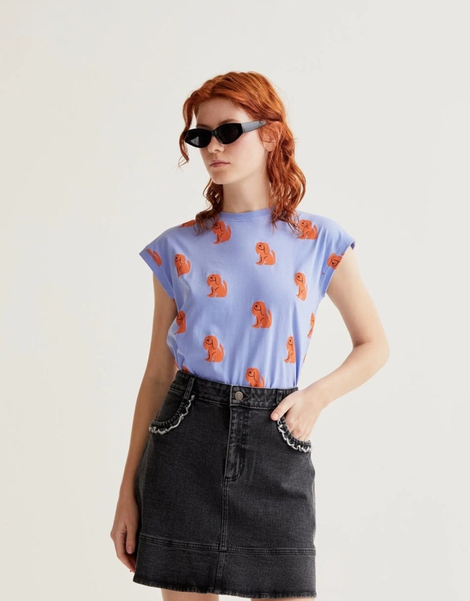 Compania Fantastica Blue Dog Print T-Shirt