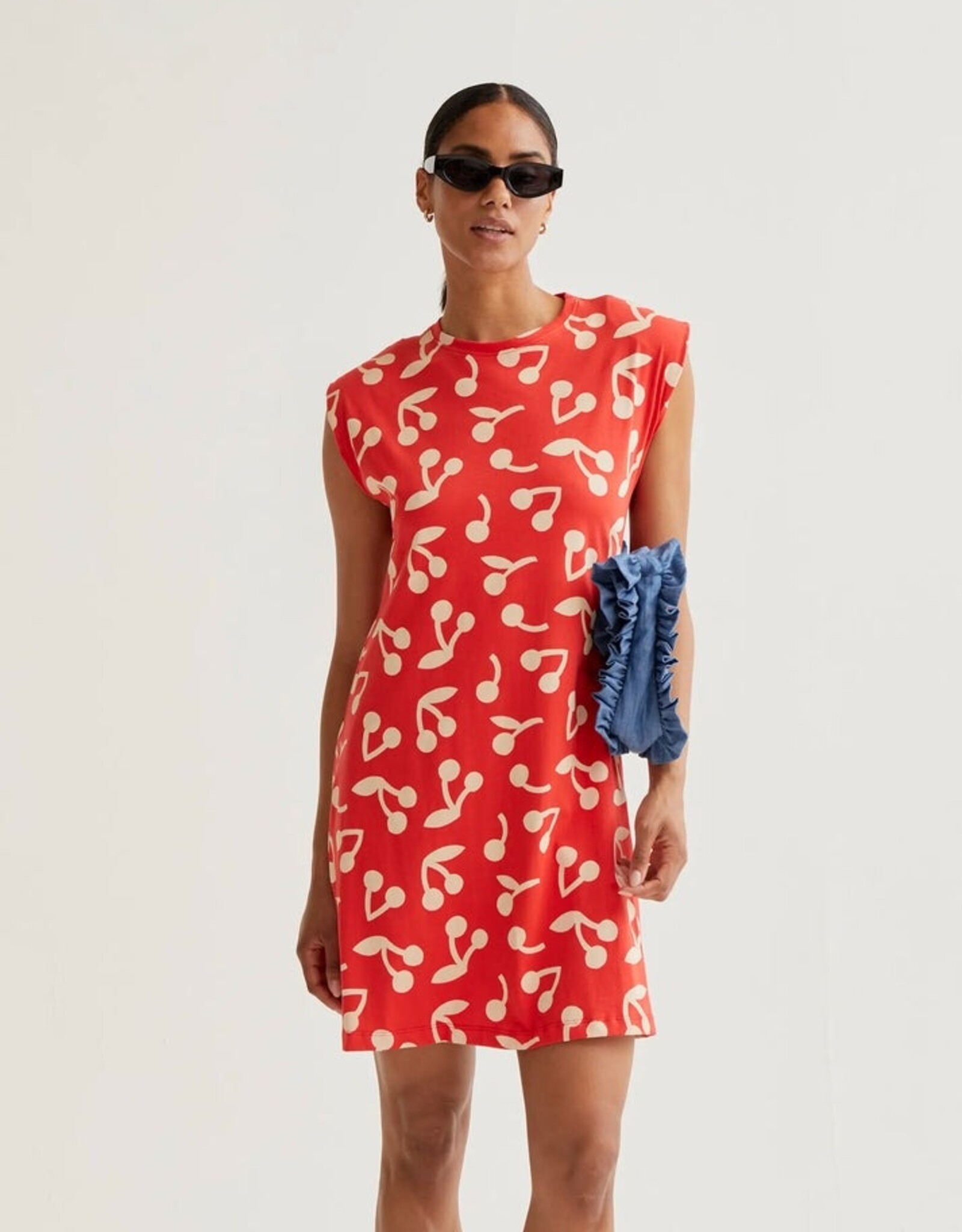 Compania Fantastica Red Guinda Print Sleeveless Dress