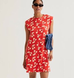 Compania Fantastica Red Guinda Print Sleeveless Dress