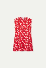 Compania Fantastica Red Guinda Print Sleeveless Dress