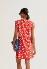 Compania Fantastica Red Guinda Print Sleeveless Dress