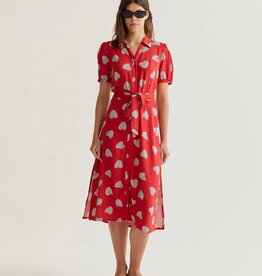 Compania Fantastica Harmony Hearts Print Red Dress