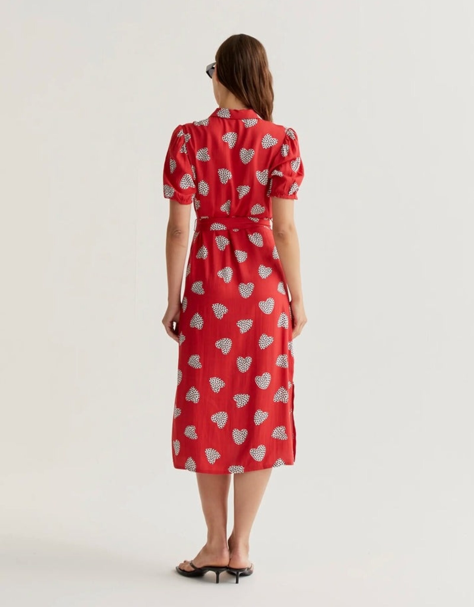 Compania Fantastica Harmony Hearts Print Red Dress