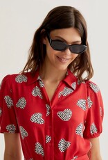 Compania Fantastica Harmony Hearts Print Red Dress