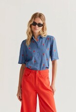 Compania Fantastica Chambray Orange Hearts Shirt