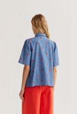 Compania Fantastica Chambray Orange Hearts Shirt