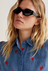 Compania Fantastica Chambray Orange Hearts Shirt