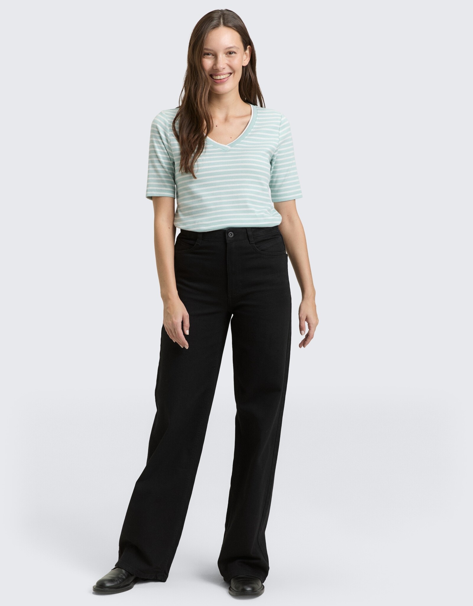 Tom Tailor Striped V-Nk Tee