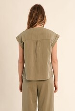Molly Bracken Pleat Front S/S Top