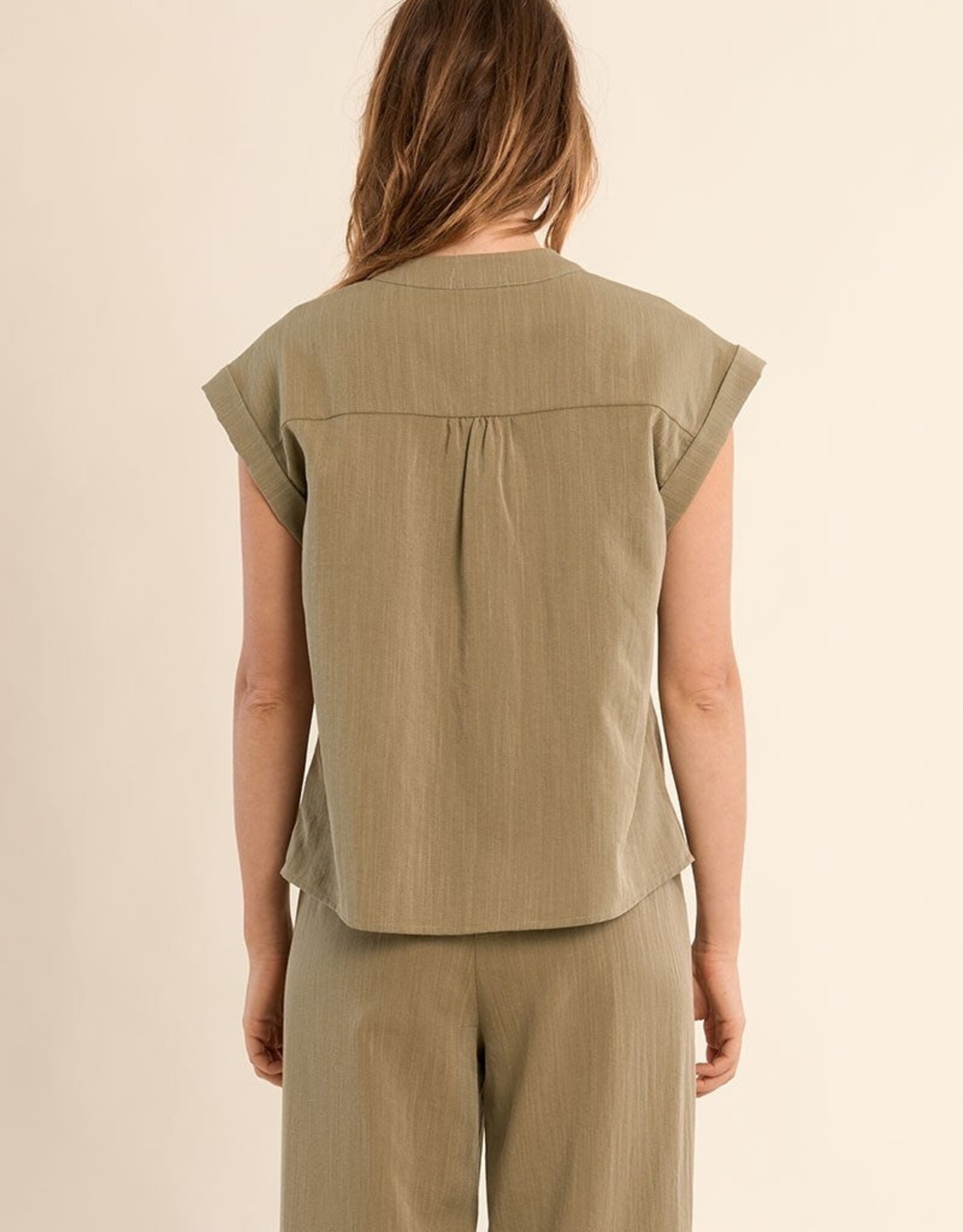 Molly Bracken Pleat Front S/S Top