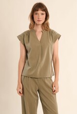 Molly Bracken Pleat Front S/S Top