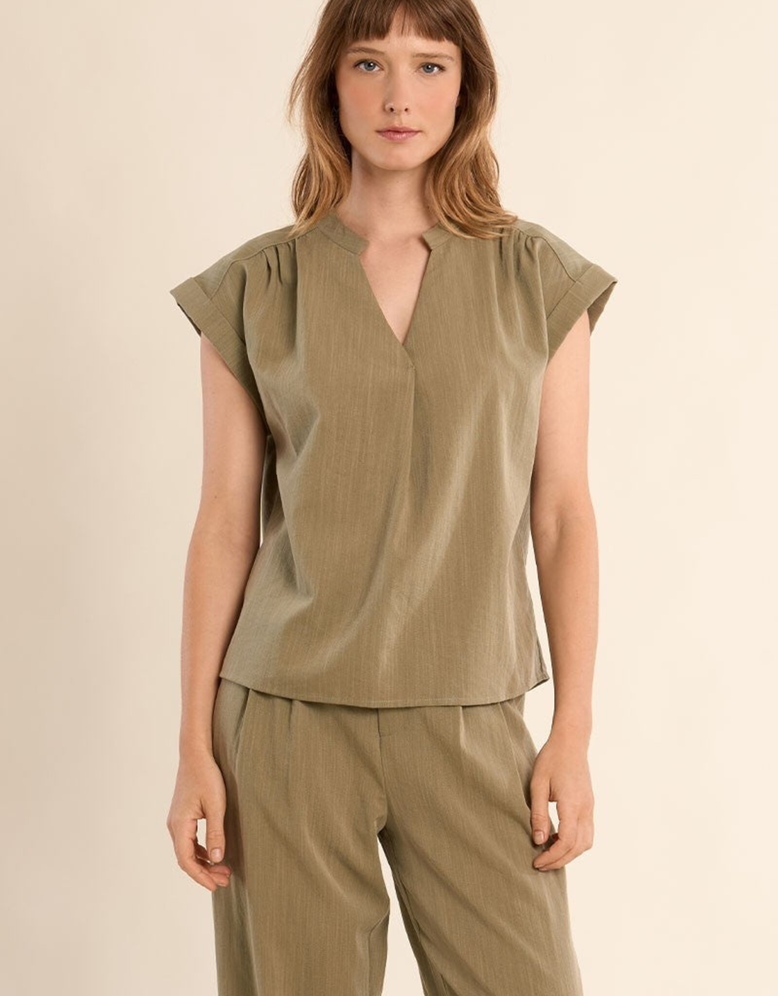 Molly Bracken Pleat Front S/S Top