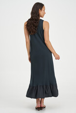 M Made in Italy Long Ruffle Trim Dress