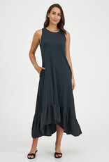 M Made in Italy Long Ruffle Trim Dress