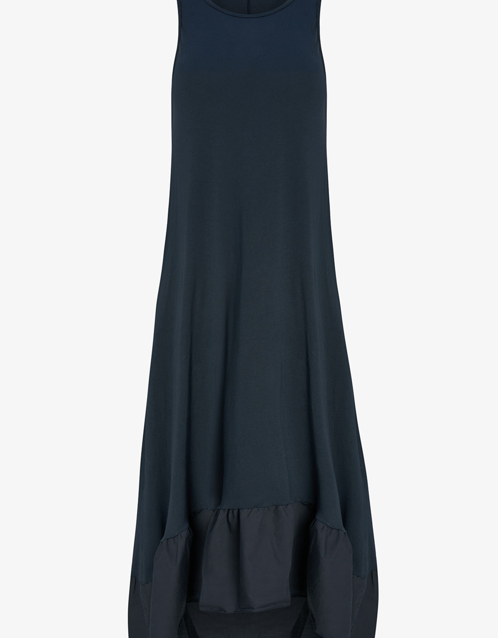 M Made in Italy Long Ruffle Trim Dress