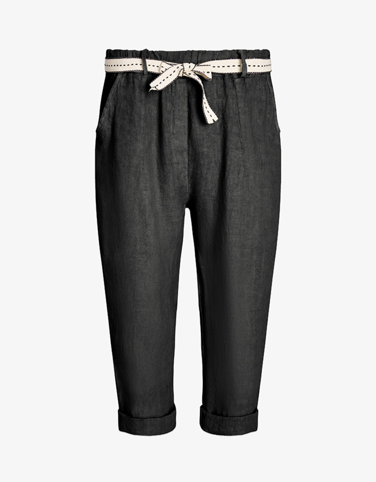 M Made in Italy Linen Capri w Belt