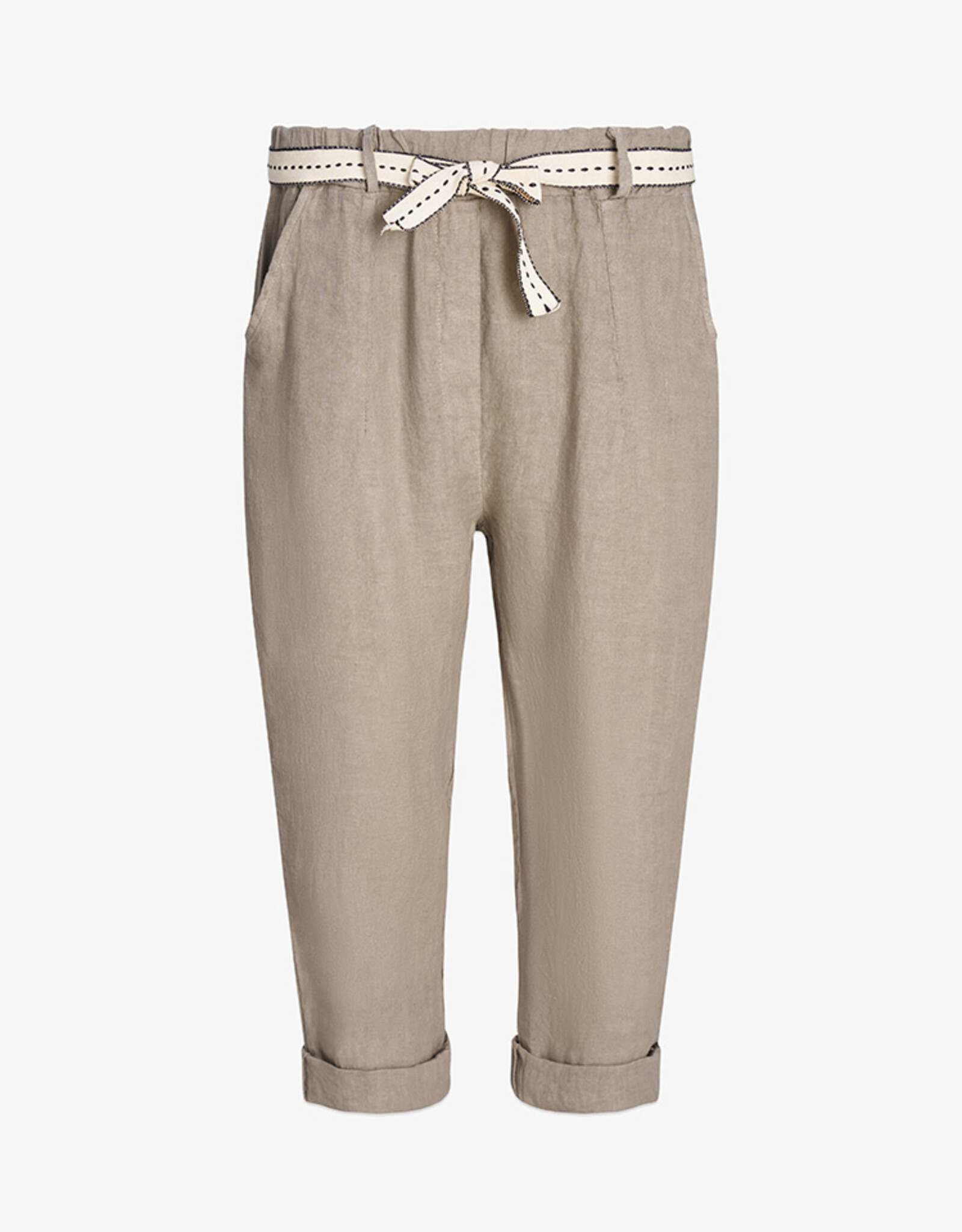 M Made in Italy Linen Capri w Belt