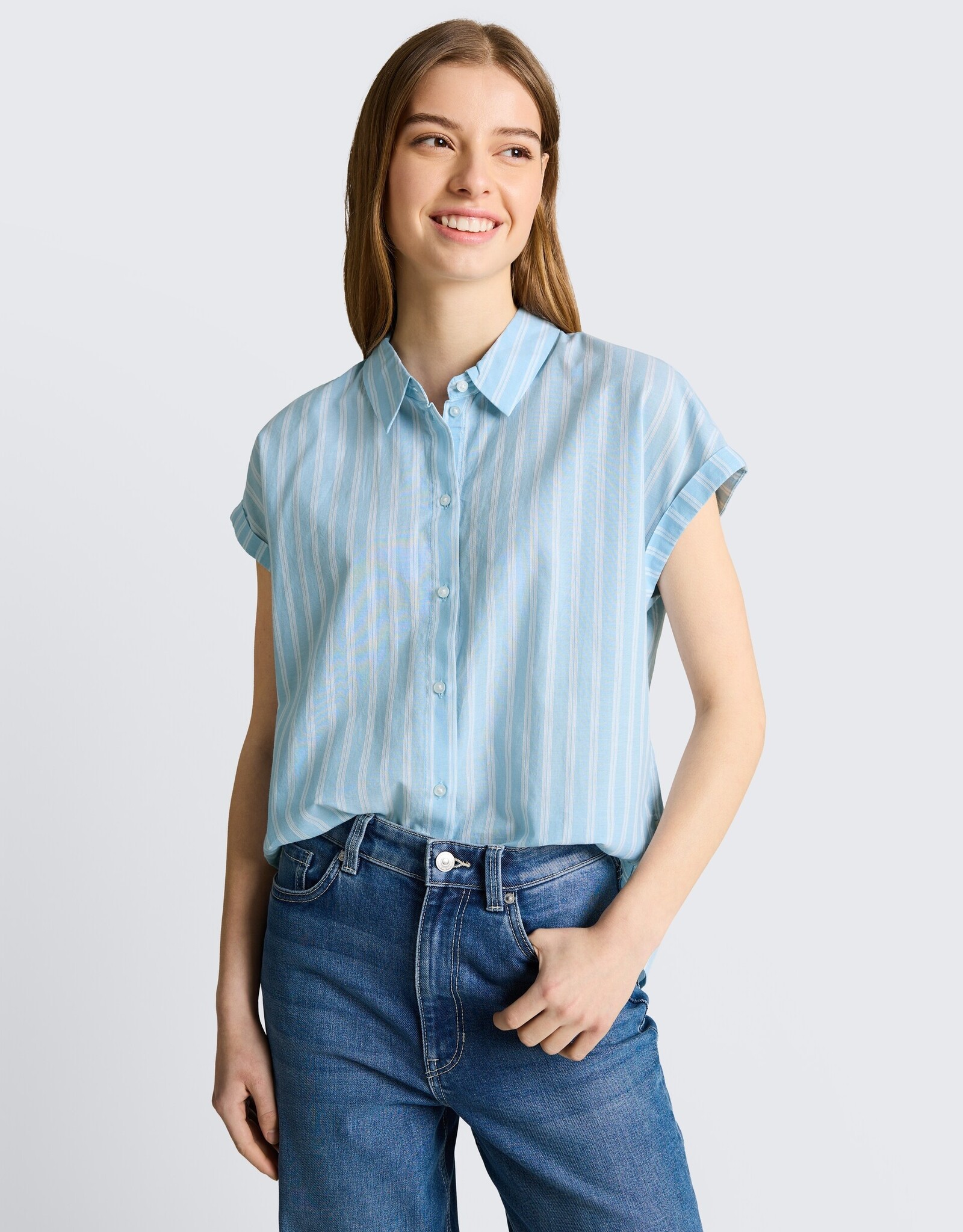 Tom Tailor Striped Rolled S/S Blouse