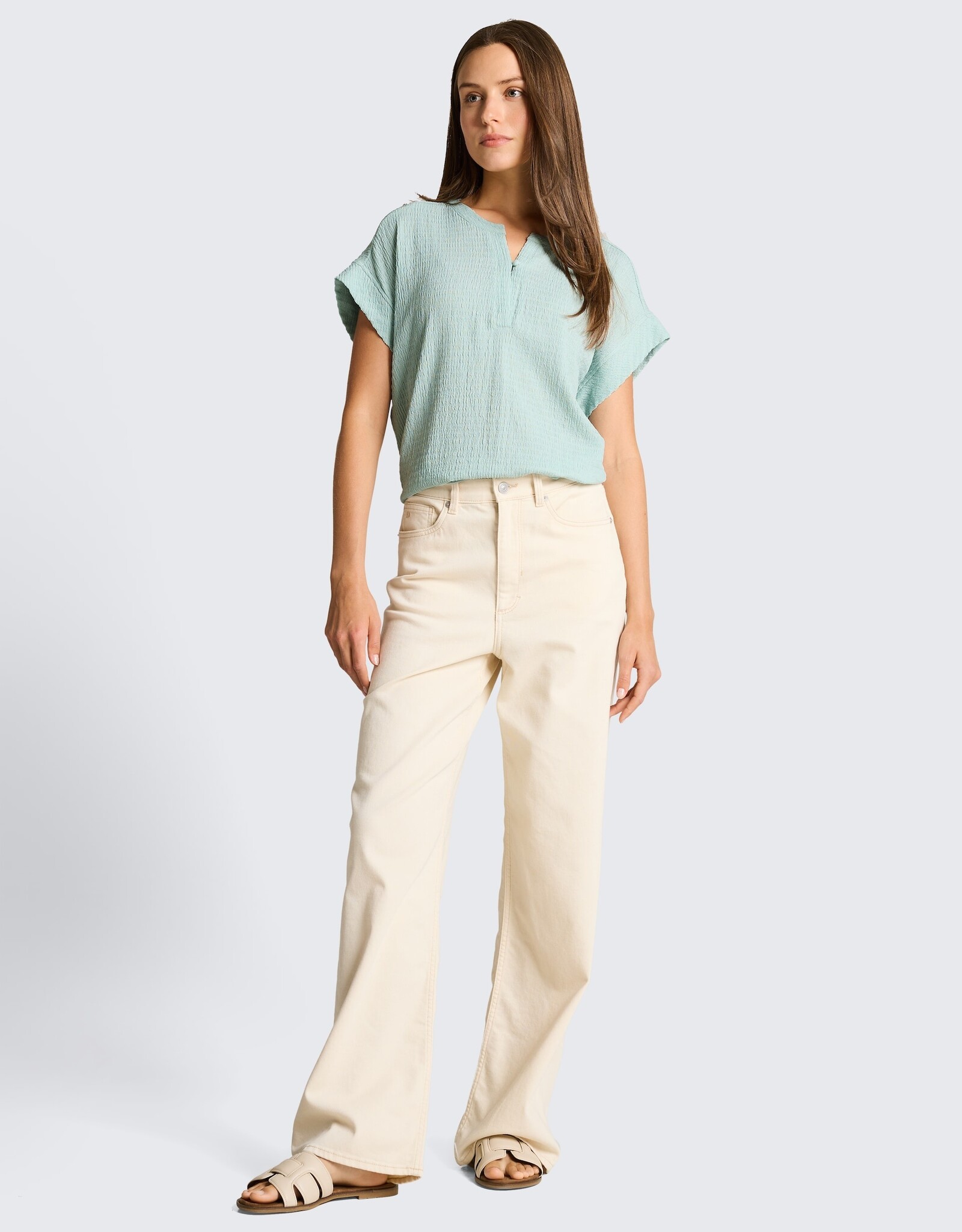 Tom Tailor Henley Rolled Sleeve Top