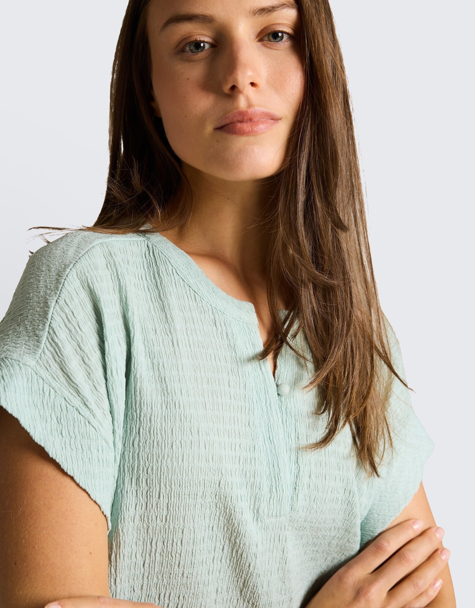 Tom Tailor Henley Rolled Sleeve Top