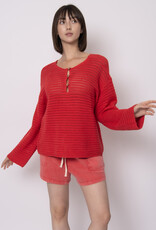 RD Style Moana L/S Henley Crochet Pullover