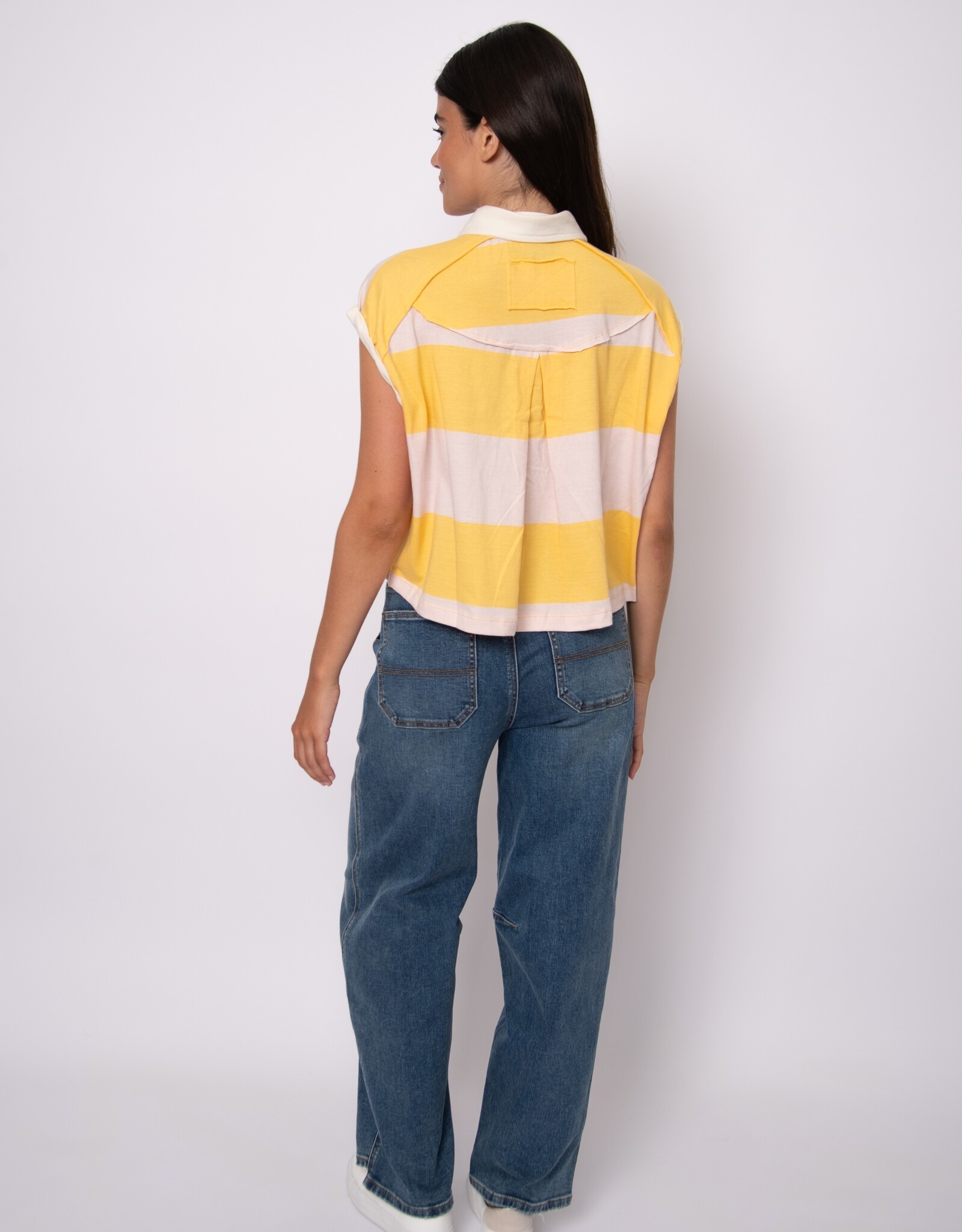 RD Style Harper Rolled Sleeve Boxy Polo