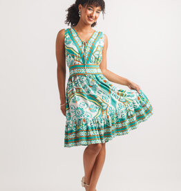 Papillon Boho Printed V-Neck Dress