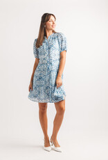 Papillon Geo Print Puff Sleeve Dress