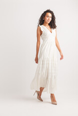 Papillon Metallic Printed V-Nk Dress