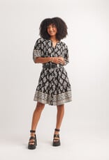 Papillon Damask Border Printed Dress