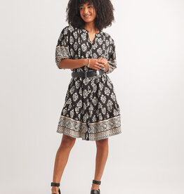 Papillon Damask Border Printed Dress