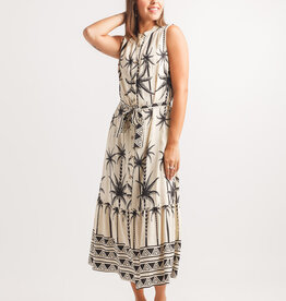Papillon Palm Tree Printed Dress