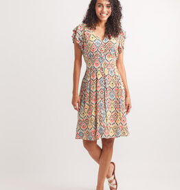 Papillon Ikat Button Front Dress
