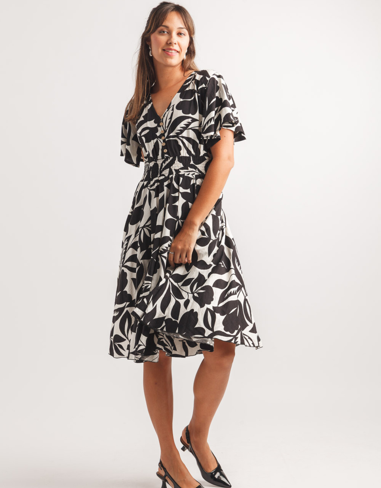 Papillon Floral S/S Henley Dress