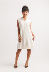 Papillon Linen Blend Collared Shirt Dress